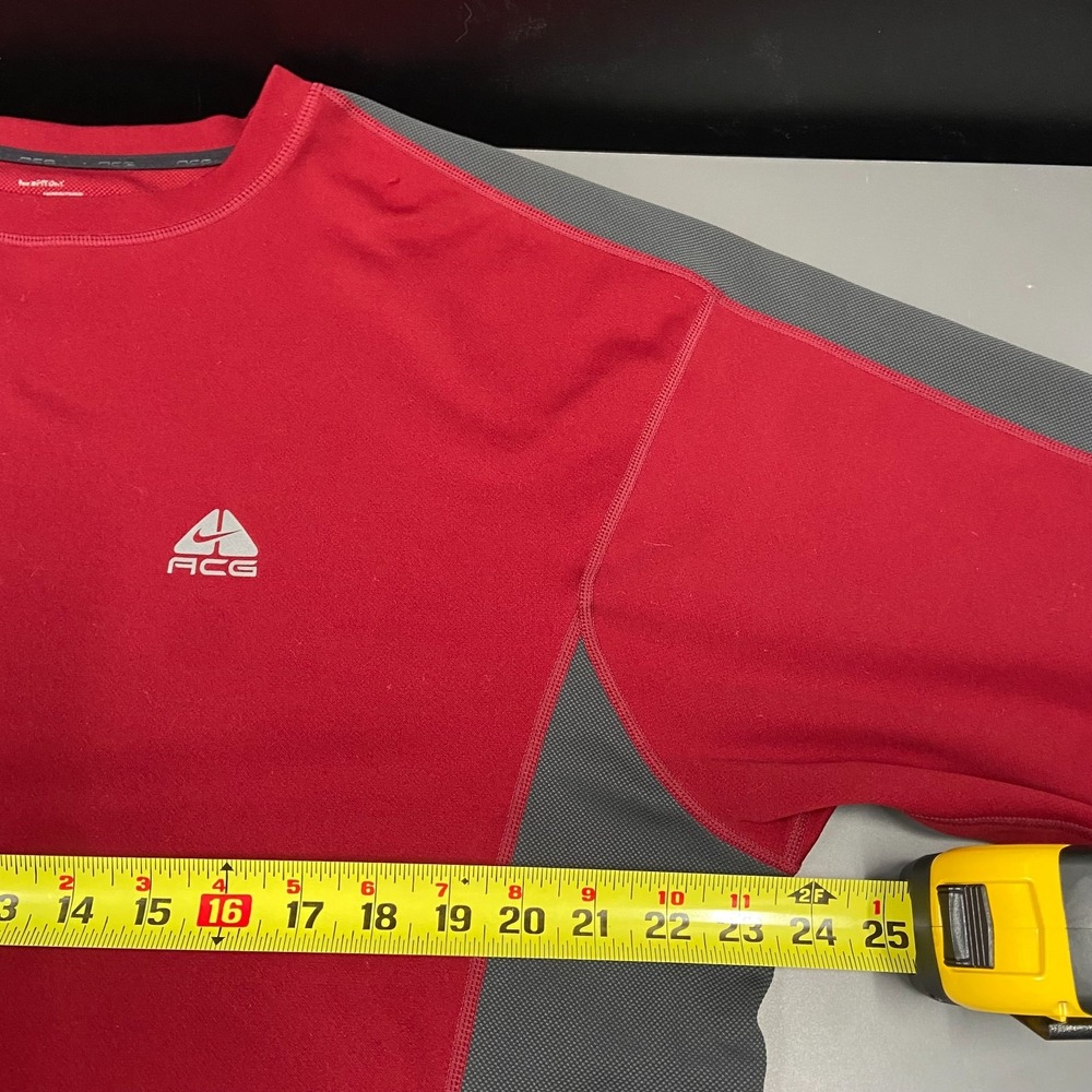 Vintage Nike ACG Shirt Mens XL Red Gray Graphic Long Sleeve Athletic Casual - Picture 9 of 10